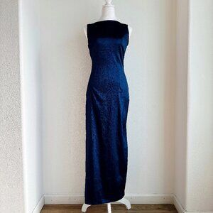 VINTAGE BLUE SLEEVELESS‎ COCKTAIL DRESS WITH SCOOP NECK